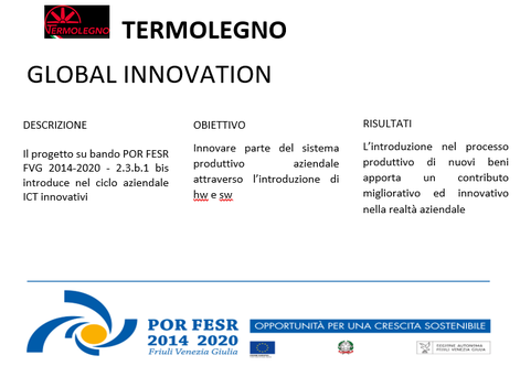 Termolegno Bandi POR FESR FVG 2014-2020